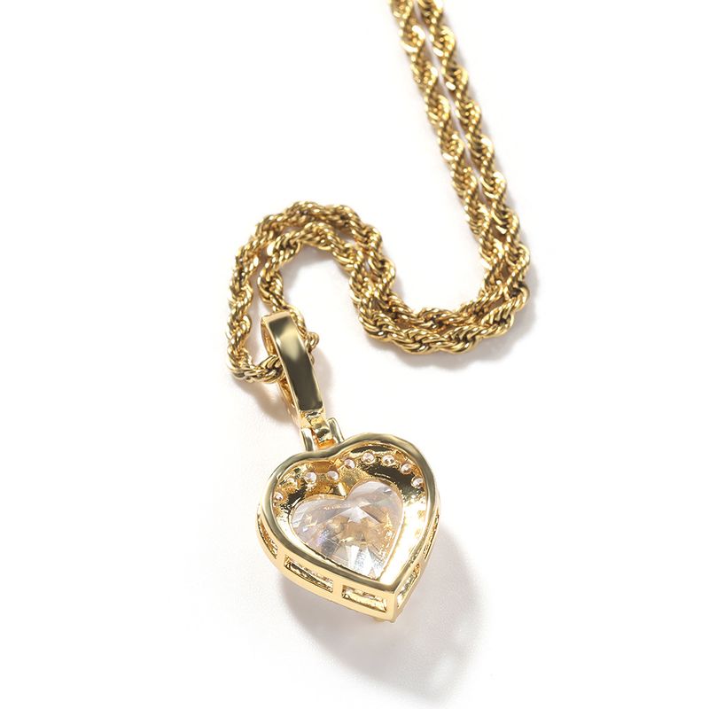 Gioielli da uomo e da donna, stile Hip Hop, in rame con zirconi intarsiati, ciondolo a forma di cuore, collana di lusso di alta qualità, accessori alla moda._voghion.com