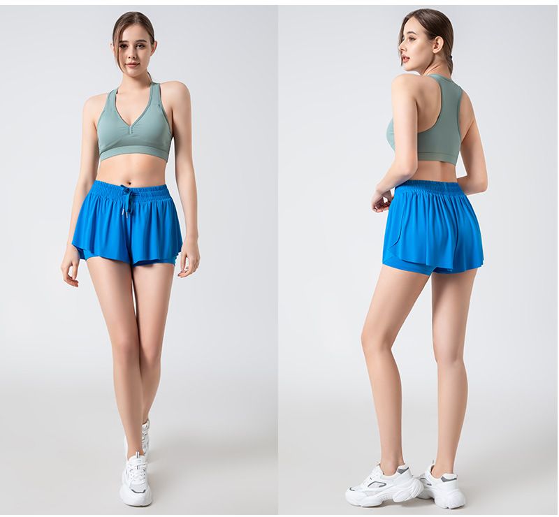 2-in-1 Yoga Pants Running Fitness Tennis Skirt Plus Size Women's Sports Shorts_voghion.com