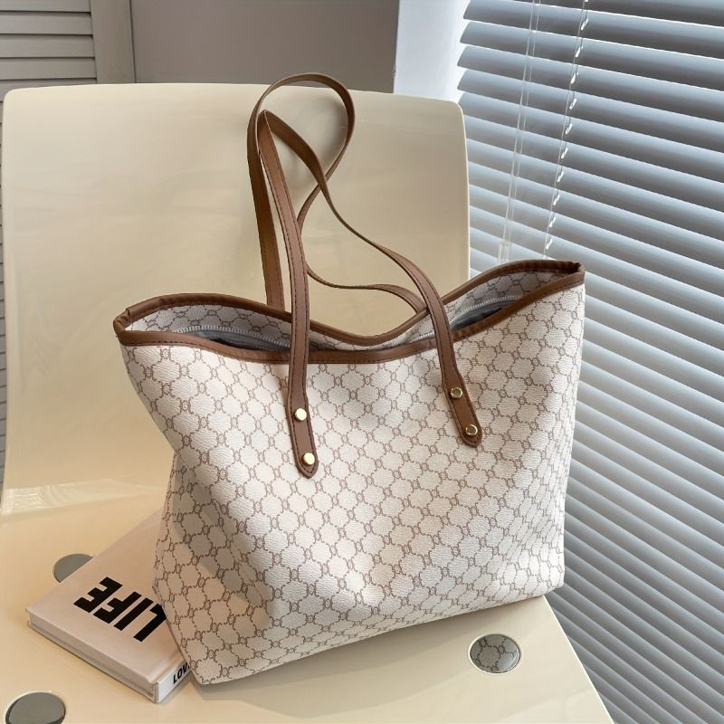 Borsa da donna con stampa retrò, fazzoletto di grande capacità, borsa in stile Trabo_voghion.com