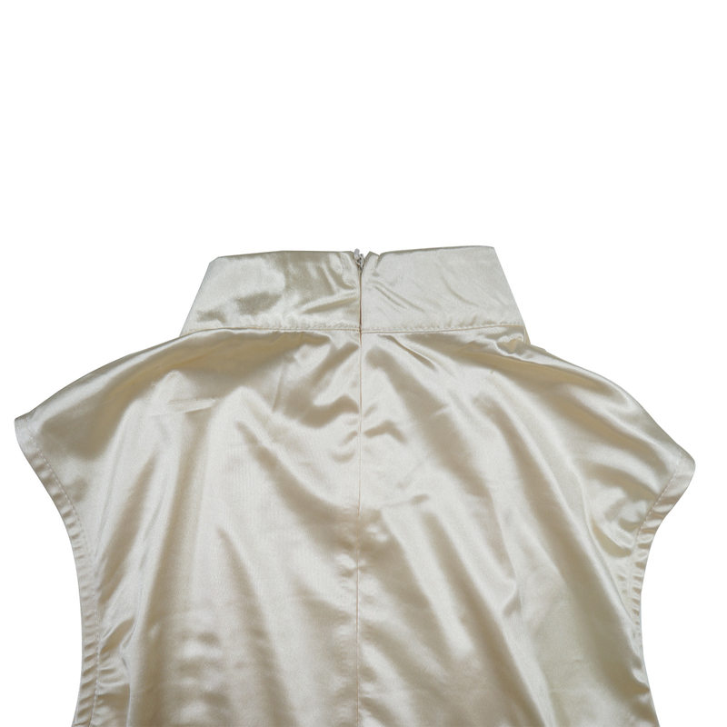 Damenmode Weite Beinhose Einfarbig Hoher Kragen Ärmelloser Taillen-Overall_voghion.com