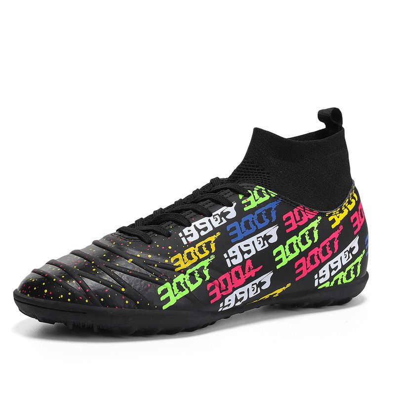 31-48 High-Top Leder Fußball Große Größe Unisex Kinder Broken Turf Lange Stollen Gemischte Trainingsschuhe_voghion.com