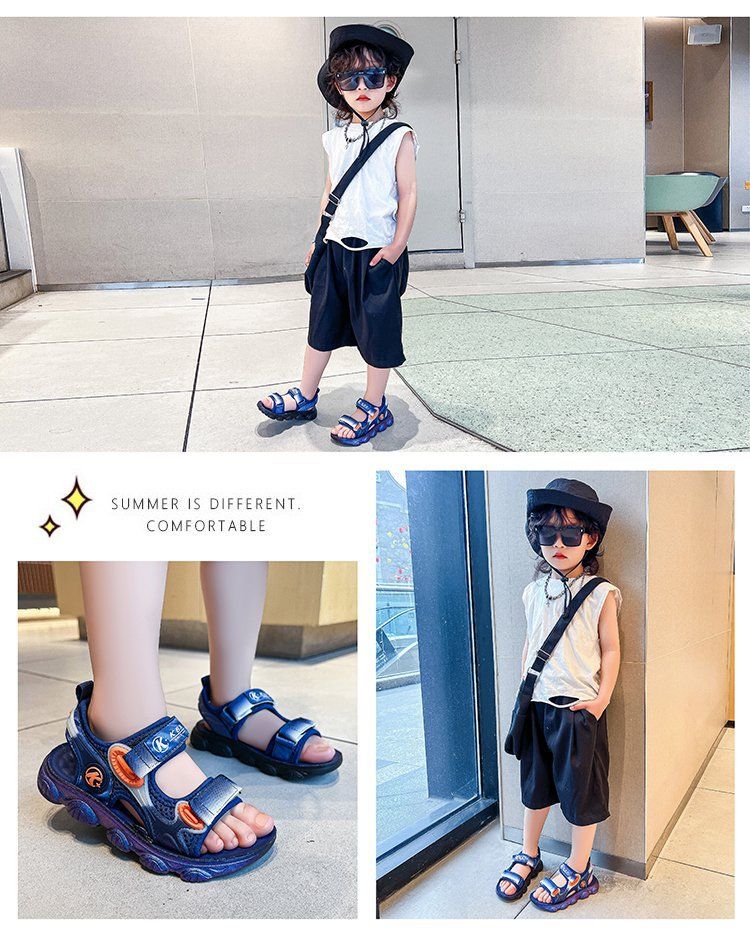 Kindersport 2024 Sommer Neue chinesische koreanische Ausgabe Oberbekleidung Strandschuhe für Jungen Mädchen Mode Sandalen und Hausschuhe_voghion.com