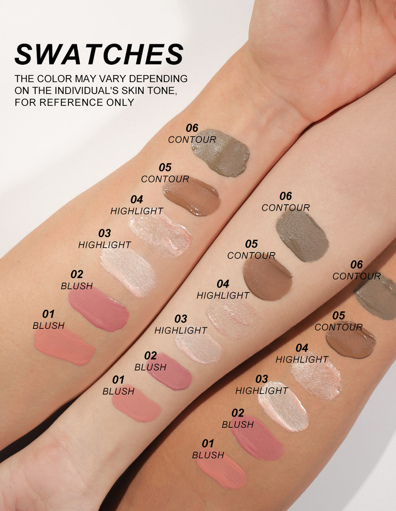 YOUNG VISION Almofada Contorno Blush Iluminador em Bastão Blush Líquido Multicolorido Maquiagem Longa Duração Acabamento Natural Portátil Multifuncional Ferramenta de Beleza_voghion.com