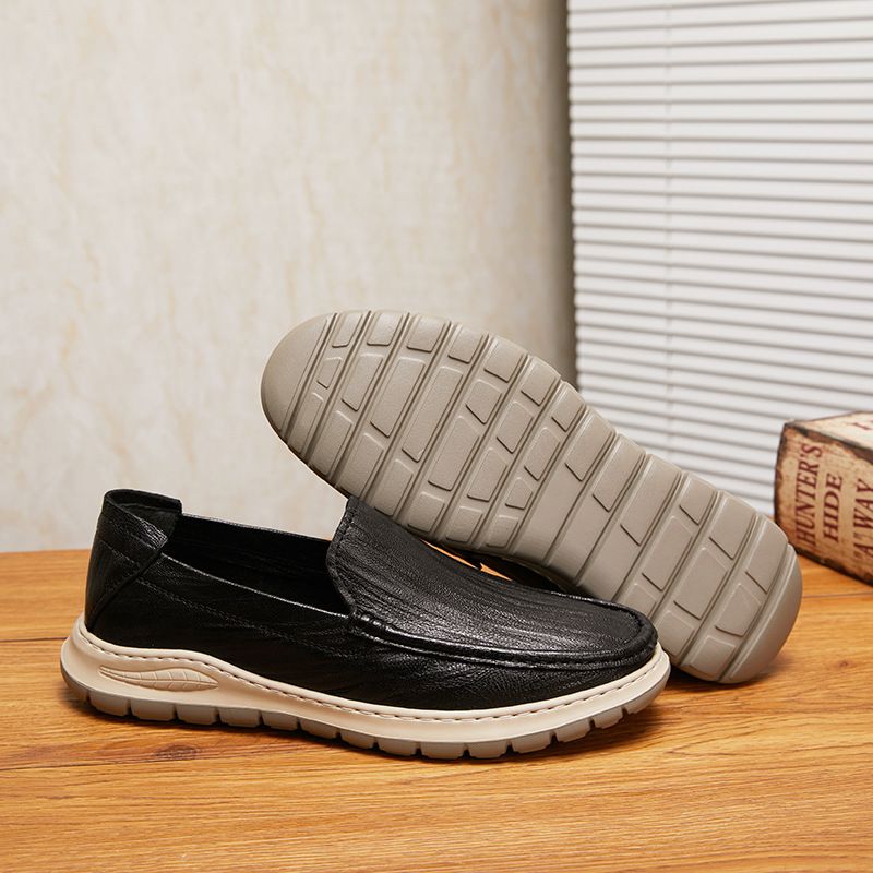 New set of foot comfortable bean shoes flat light breathable men's casual shoes_voghion.com