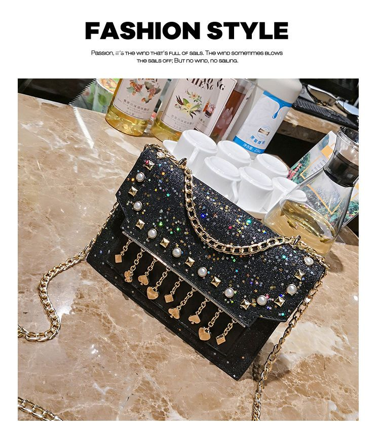 Net red spot women's bag 2023 woven flower new double layer tide single shoulder crossbody bag hundred chain small square bag_voghion.com