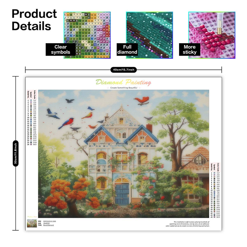 PhotoCustom 5d diamant schilderij volledige ronde boor diamant borduurwerk mooie cartoon huis landschap diamant mozaïek foto_voghion.com
