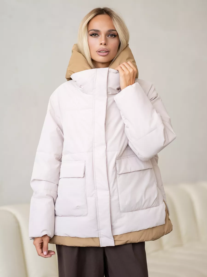 Kadın Giyim Fabrikası toptan doğrudan satış yeni kadın kışlık aşağı ceket moda basit pamuklu ceket büyük boy ceket_voghion.com