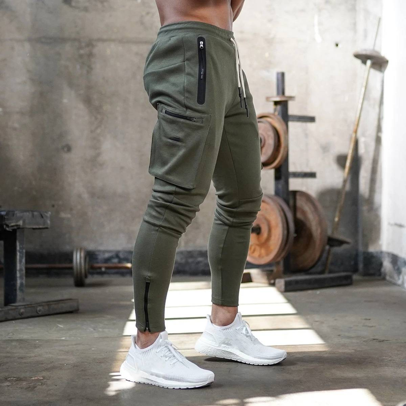 Men's Clothing Overalls Outdoor Multi Functional Sports Fitness Running Training Multi Pocket Trousers_voghion.com