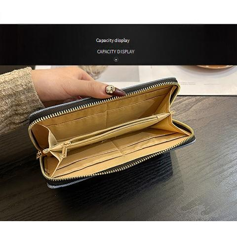 Produttori di borse da donna, portafoglio in tela, borsa a mano con cerniera semplice e lunga da donna, grande capacità, borsa per cellulare alla moda_voghion.com