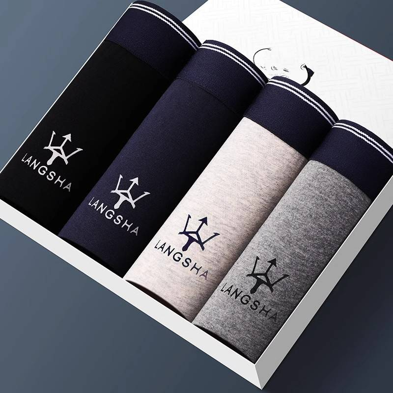 Boxer da uomo in puro cotone, tinta unita, comodi e traspiranti, alla moda per ragazzi, a vita media._voghion.com