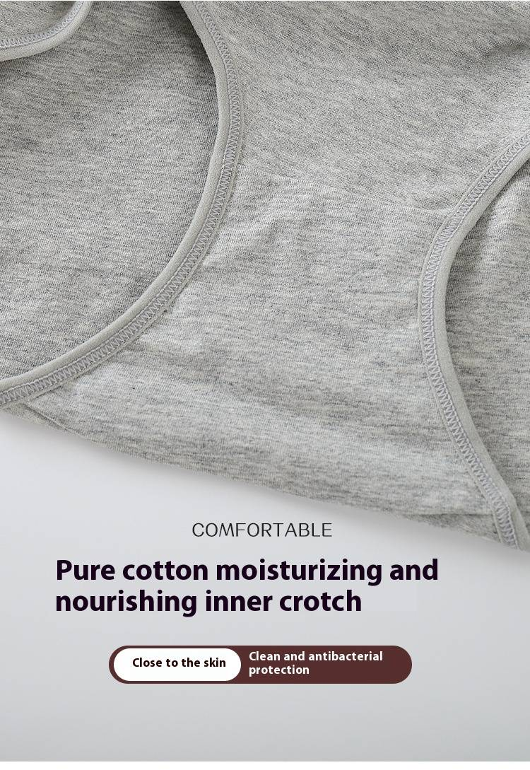 Slip da donna in cotone, morbidi e traspiranti, a vita media, con rifiniture con lettere, che sollevano i fianchi_voghion.com