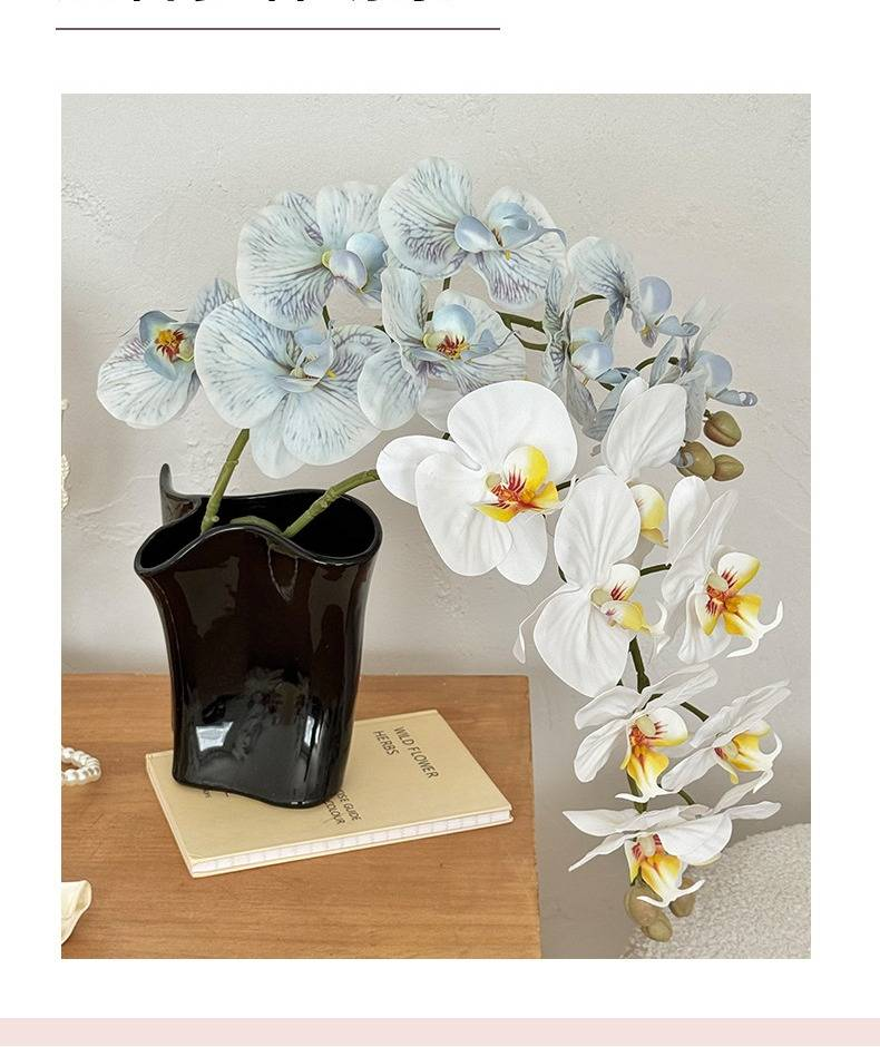 Elegante Phalaenopsis orchideeën zijden bloemstuk van 9 stuks voor woonkamer, eettafel, boetiekdecoratie, luxe stijl, gelijmde kunstbloem_voghion.com