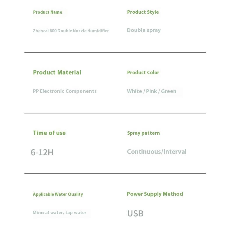 Luftbefeuchter mit zwei Düsen – USB-/Auto-betriebener tragbarer Luftbefeuchter mit 2 Sprühstößen für Zuhause und unterwegs (500 ml – 1 l Fassungsvermögen, 10–20 m² Abdeckung, 36 dB leise)_voghion.com