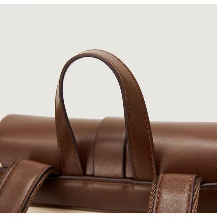 Men's And Women's Fashionable Backpack, PU Leather Shoulder Strap Adjustable , Multiple Colors Large Capacity Backpack, Business School_voghion.com