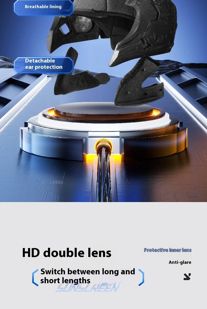 3C Certified Motorcycle Bluetooth Helmet - Lightweight ABS 3/4 Half Helmet For Men & Women, Multi-Color Options With UV-Protective Visors_voghion.com