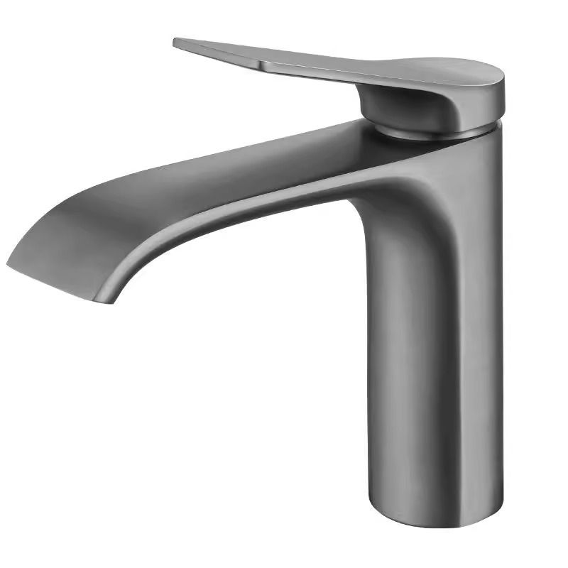 Premium Solid Brass Bathroom Sink Faucet With Ceramic Disc Cartridge - Modern Single Lever Mixer Tap For Basin_voghion.com