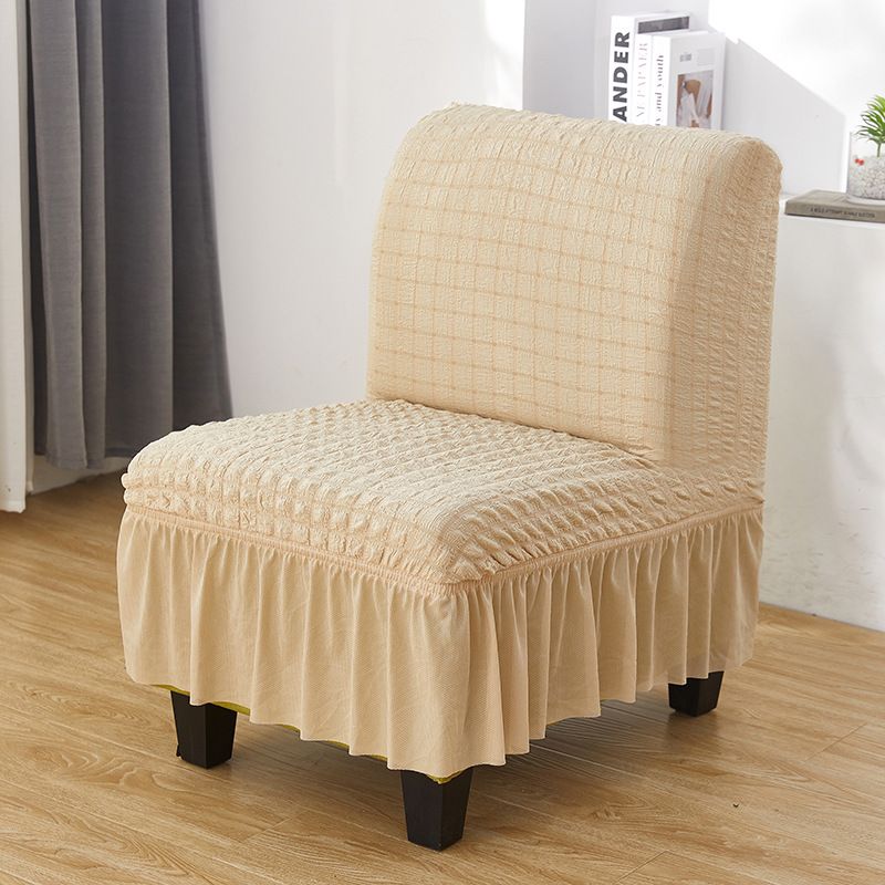 Stretchable Polyester Chair Cover With Bubble Skirt Design - Thickened Elastic Dining Chair Slipcover For Home, Hotel, Cafe_voghion.com