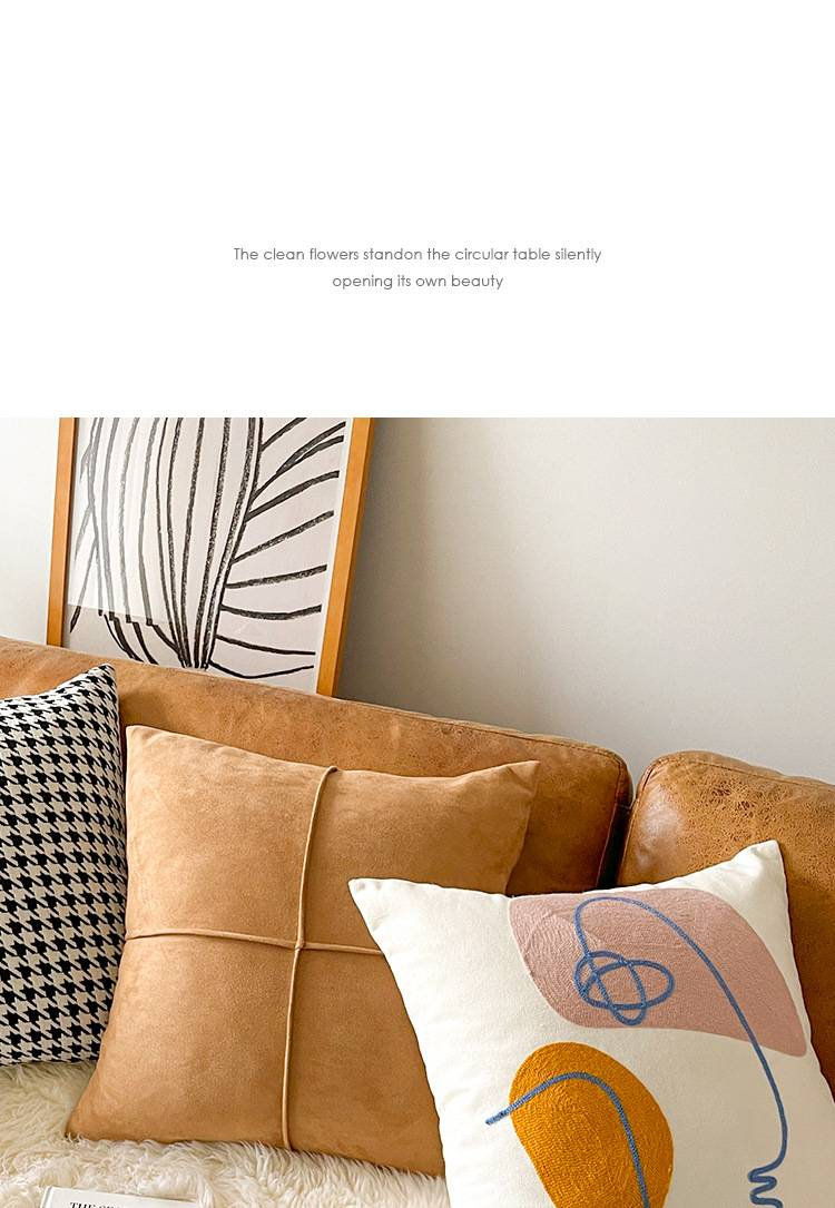 Federa per cuscino trapuntata ispirata a Picasso in stile nordico - 45x45 cm - Federa per cuscino con volto astratto e motivi geometrici - Decorazione per divano in ciniglia e tela in stile bohémien_voghion.com