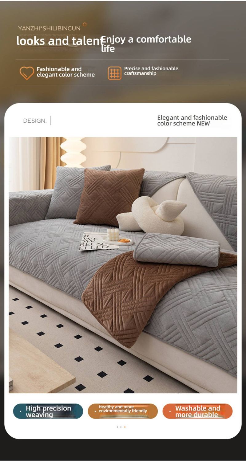 Housse de canapé en peluche – Personnalisable, antidérapante et réversible (Velours nuage, couleurs unies, plusieurs tailles)_voghion.com