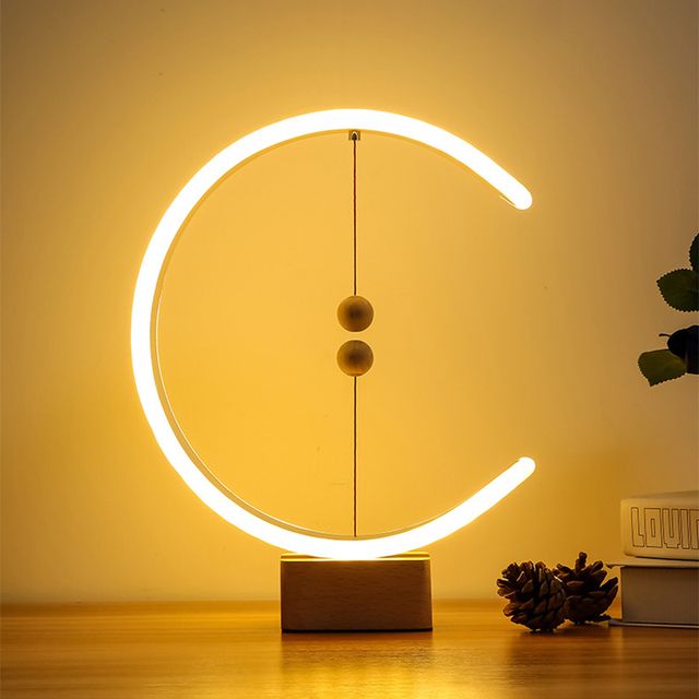 USB-Tischlampe, magnetische Aufhängung, Balance-Dekoration, Kunst, LED-Licht, innovativ, Nachttischlampe, Schreibtischlampe, magische Tischlampe_voghion.com