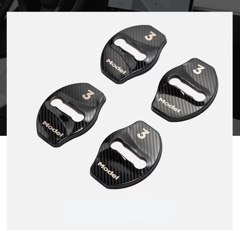 Housse de protection pour Tesla Model 3 Y Boucle de verrouillage de porte de voiture en acier inoxydable Accessoires de décoration de protection 2017-2023_voghion.com