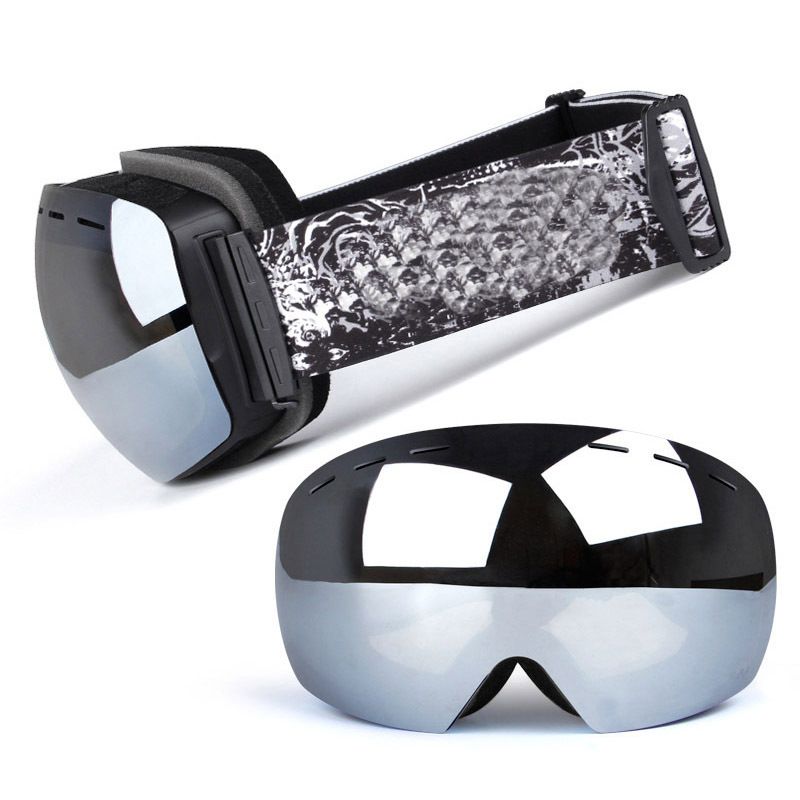 Large spherical foldable myopia glasses, double-layer anti fog adult skiing glasses_voghion.com