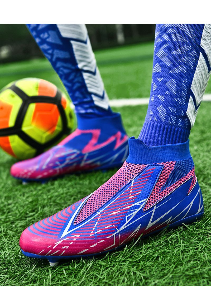 Fodboldsko til mænd Topkvalitets fodboldstøvler Klamper Græs Højkvalitets Trend skridsikker høj ankel Komfortabel træning_voghion.com