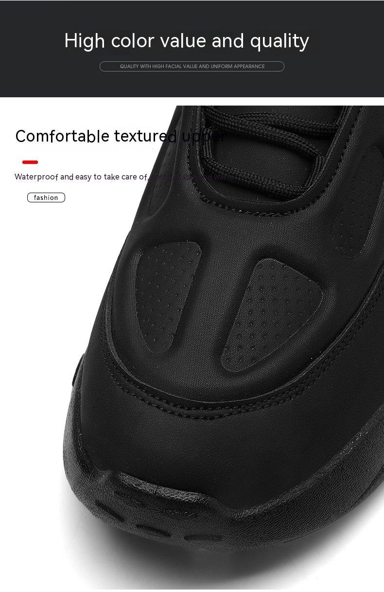 Men's Winter Cotton Shoes Pu Leather Sports Running Shoes_voghion.com