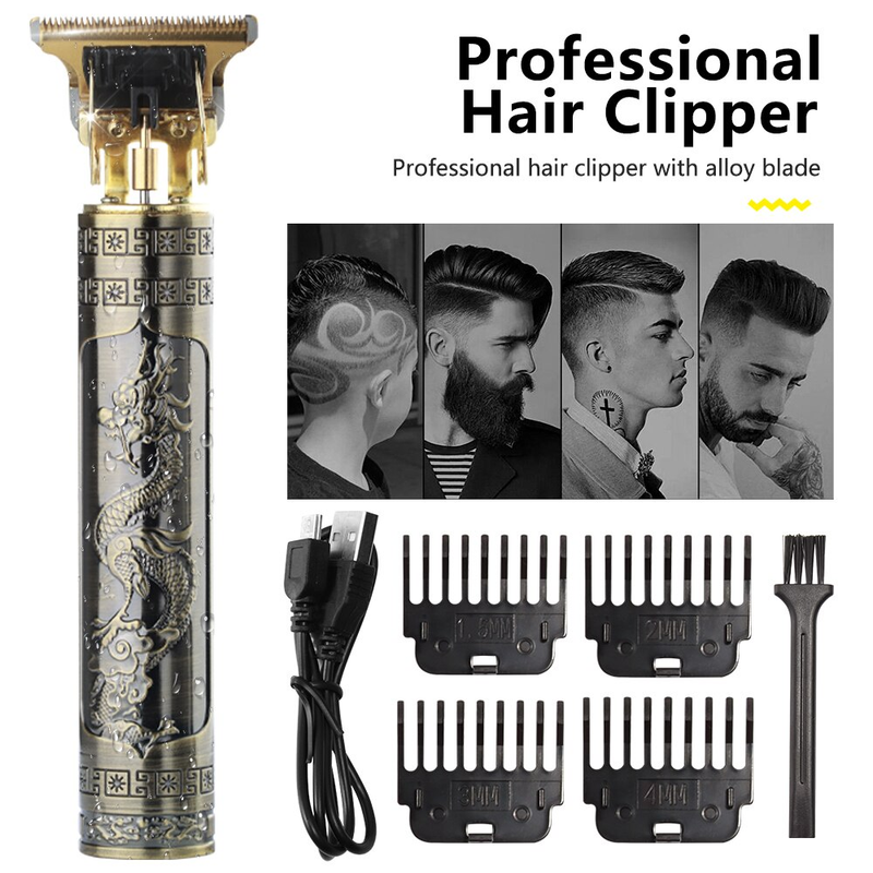 Mașină de tuns electrică fără fir Vintage T9, mașină de tuns părul profesional, tuns frizer pentru bărbați, mașină de tuns barba_voghion.com