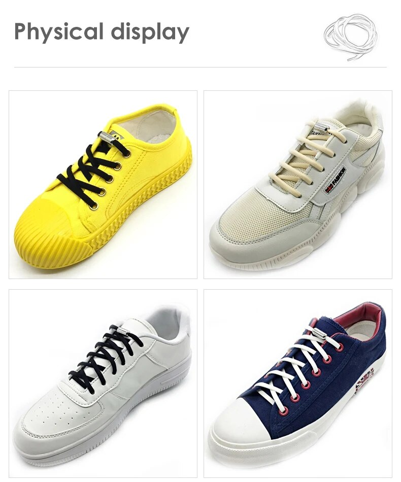 Elastic No Tie Shoelaces Semicircle For Kids and Adult Sneakers Shoelace Quick Lazy Metal Lock Laces Shoe Strings_voghion.com