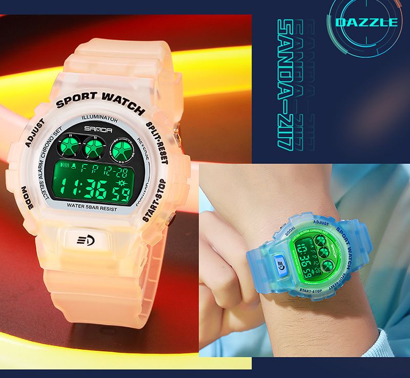 Nyt enkelt display gennemsigtig rem til mænd og kvinder, moderigtigt personlighedsur med lysende og vandtæt rem_voghion.com