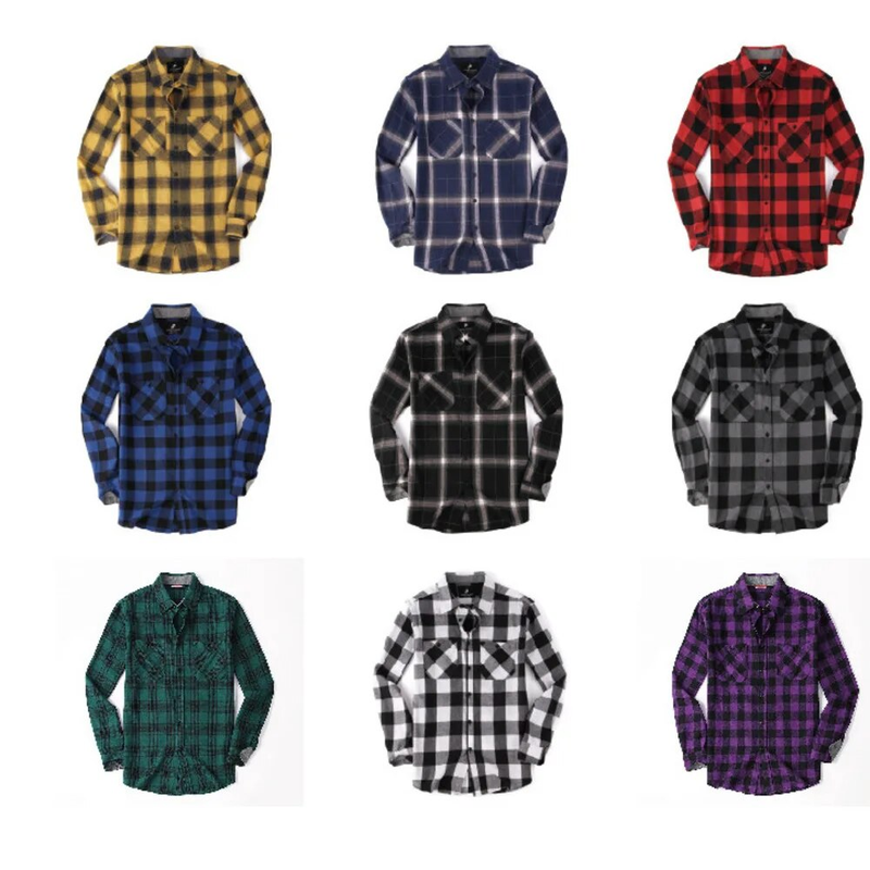 Warhorse kariertes Flanell-gebürstetes warmes Hemd, Herren-Freizeithemd_voghion.com