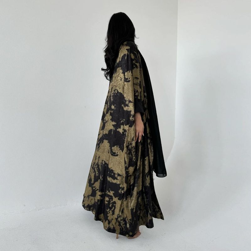 Damkläder Mellanöstern Muslimska damkläder Ny lös kappa Dubai Hot Stamping Abaya Cardigan Robe Damkläder Spot_voghion.com
