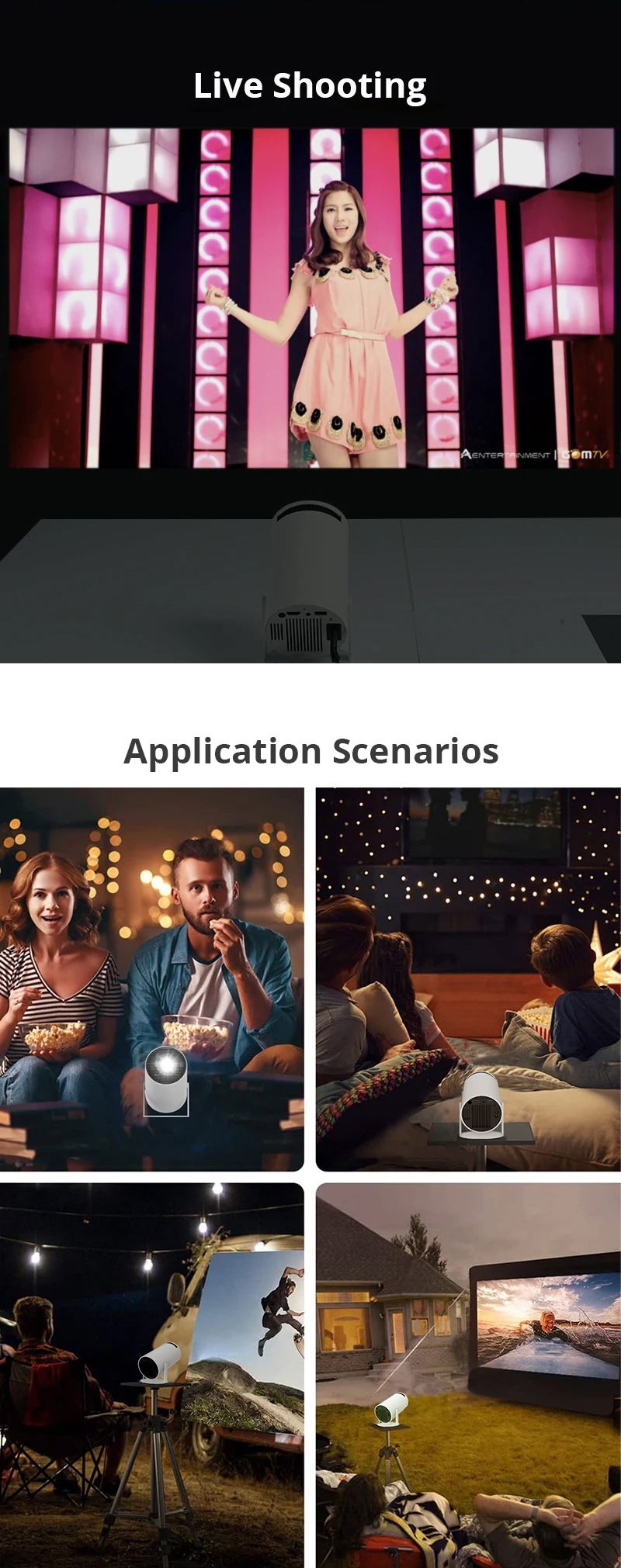 Esperienza di gioco e intrattenimento definitiva: proiettore intelligente 4K A20 - Home theater portatile per giochi e film AAA_voghion.com