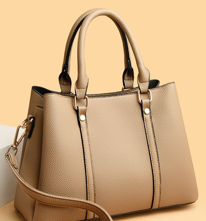 Weiche Lederhandtasche für Frauen mittleren Alters, neue vielseitige Pendlertasche mit großer Kapazität und drei Fächern, Schulter_voghion.com