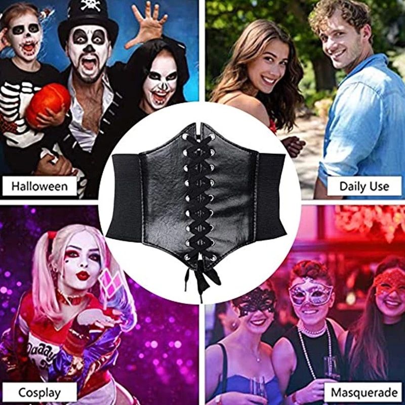 Cintura da donna in stile palazzo super larga, cintura elastica stretta alla moda, cintura modellante per il corpo, cintura decorativa per abito_voghion.com