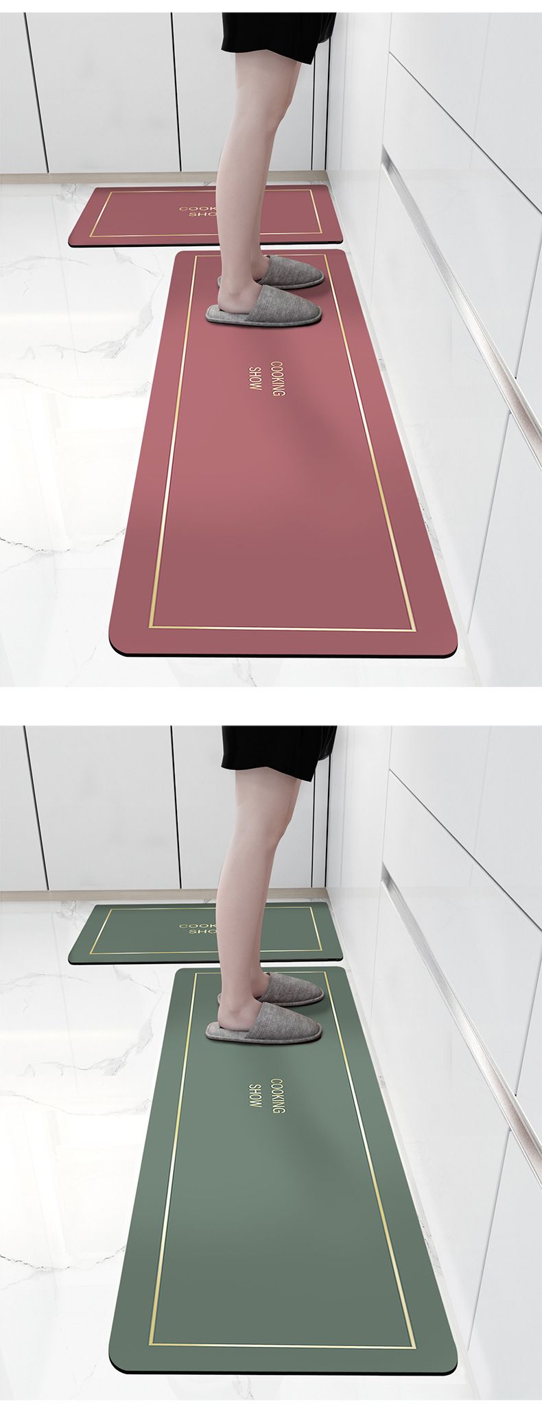 Soft Kitchen Floor Mat Oil Absorption No Cleaning Household Dirt Resistant Water Absorbent Wear Resistant Soft Mat Can Be Scrubbed Long Strip Mat_voghion.com
