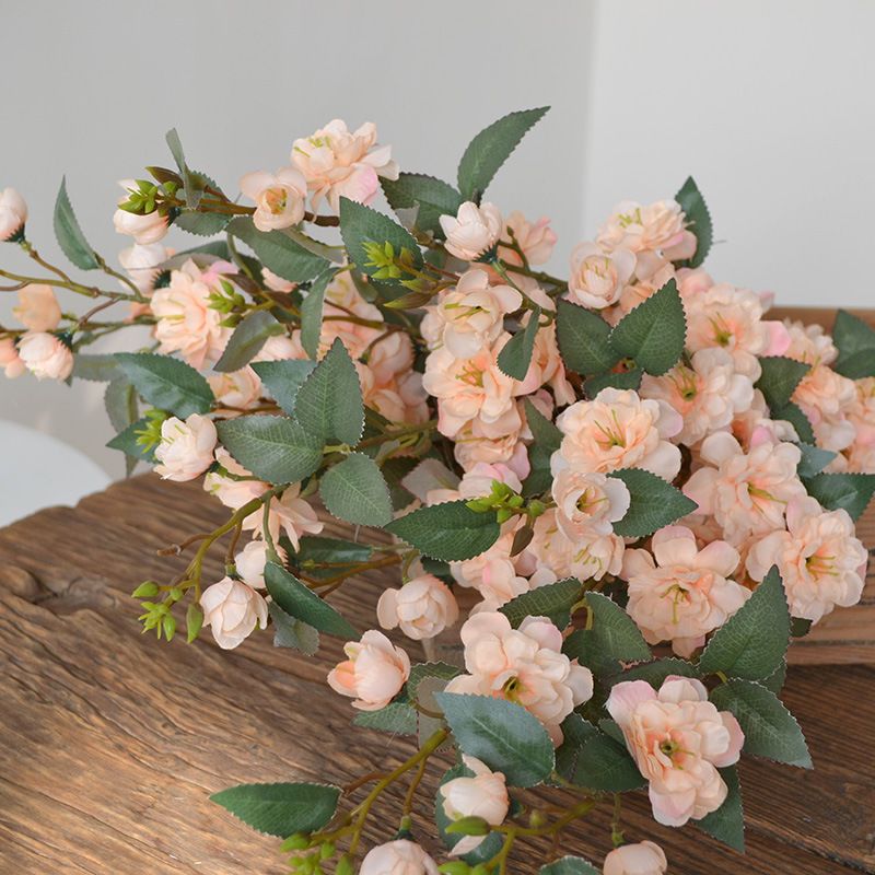 Nuovo fiore artificiale in stile cinese fiore di seta romantico rosa fiore di ciliegio pavimento floreale decorazione della casa di nozze ornamenti lunga camelia_voghion.com