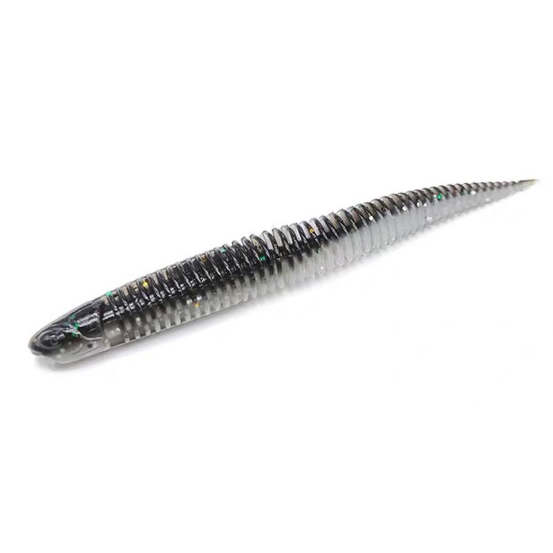 Light Dance Soft Black Pit Needle Tail Slow Sinking Mandarin Lure Fish Bait Worm Bottom Root Fishing_voghion.com