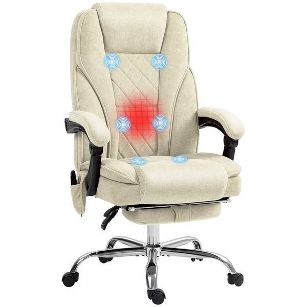 Vinsetto Massage Office Chair With Foot Rest, Executive Office Chair With 6 Vibration Point And Heat, Reclining Computer Chair, Swivel Desk Chair, A_voghion.com