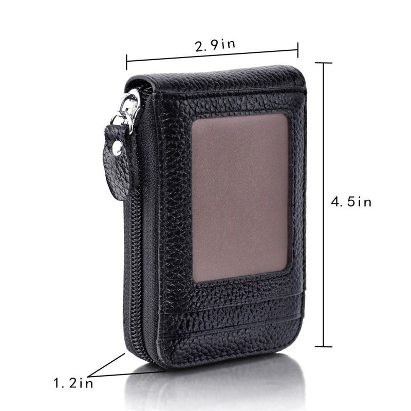 Wallet For Men Credit Card Holder RFID Blocking Zipper Pocket Purse For Men Rfid Man Wallet_voghion.com