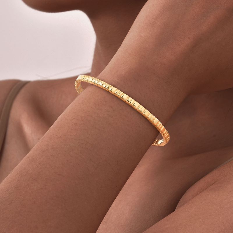 Bracciale apribile in acciaio inossidabile con zirconi bianchi e diamanti, da donna, in oro_voghion.com