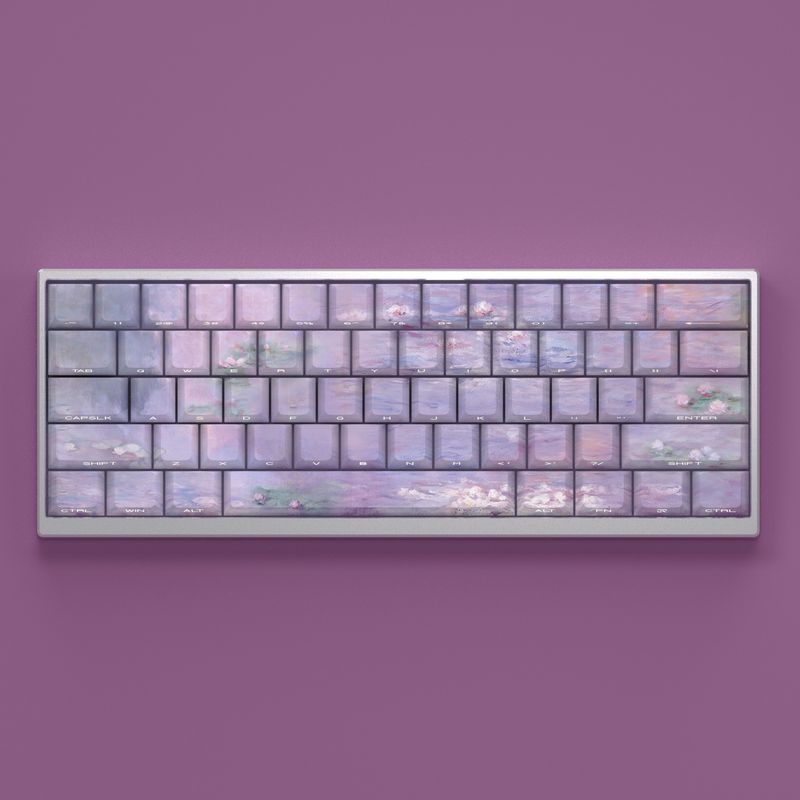 Wenshao Water Lotus Keycap Side Carving Transparent Original Factory Height Adaptation 61 65 68 75 87 104_voghion.com