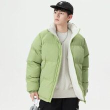 Winter Lamb Wool Puffer New Loose Fit Men's Thickened Plus Size Coat Couple's Fleece-Lined Warm Cotton Jacket_voghion.com