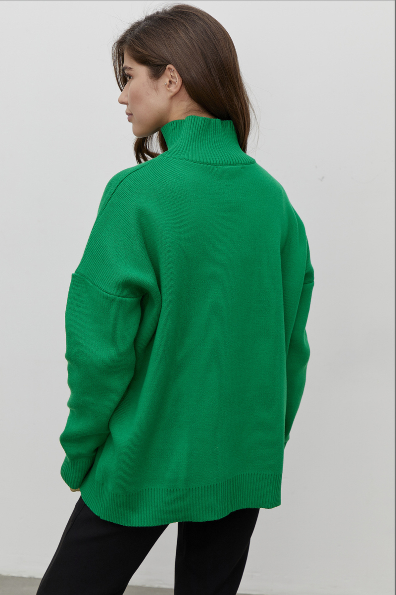 Vêtements pour femmes Mode féminine avec pull ample et chaud à demi-col roulé_voghion.com