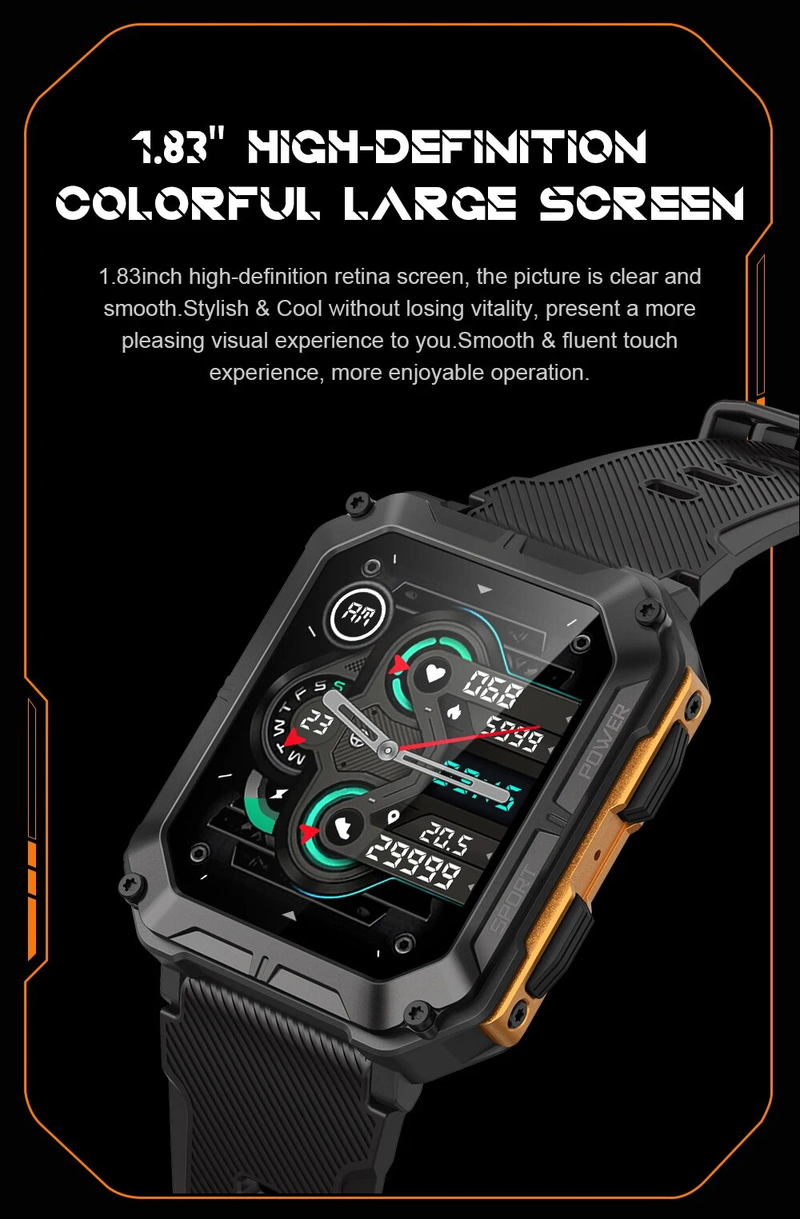 Military Smart Watch Men Waterproof IP68 BT Call Fiess Tracker 123 Sports Intelligent Wirst Smartwatch για τηλέφωνο Android_voghion.com