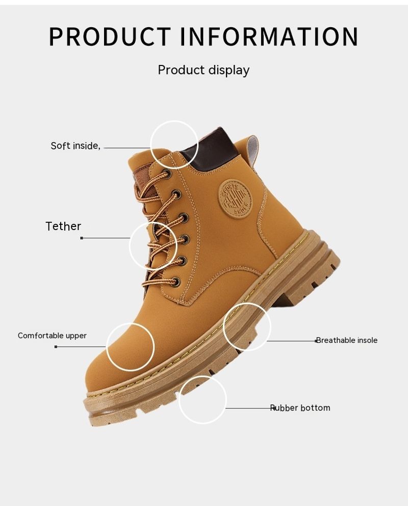 Gele herfst trendy heren Martin laarzen, werkkleding schoenen, hoge top woestijn Engelse stijl dik_voghion.com