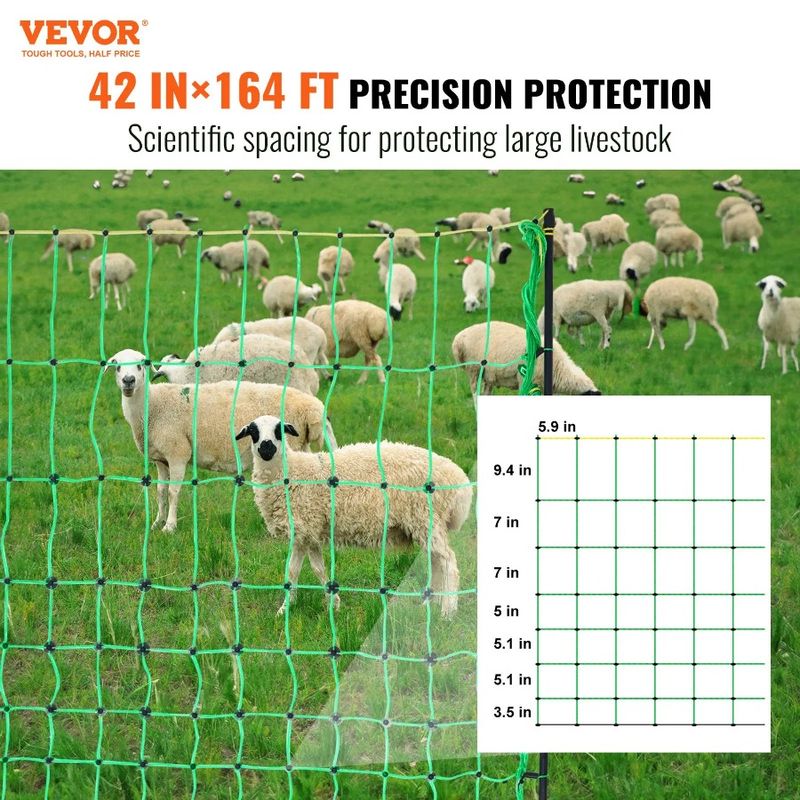 With L Sheep Net Posts Netting PE Goats Mesh X Electric For H Fence Utility DoubleSpiked Stakes 42 164' And L Portable Fencing_voghion.com