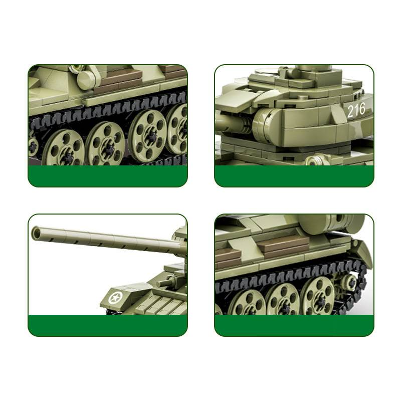 Antrojo pasaulinio karo karinis klasikinis modelis T-34/85 Medium Tank Collection Ornamentas Statybiniai blokai Plytos kalėdiniai žaislai_voghion.com