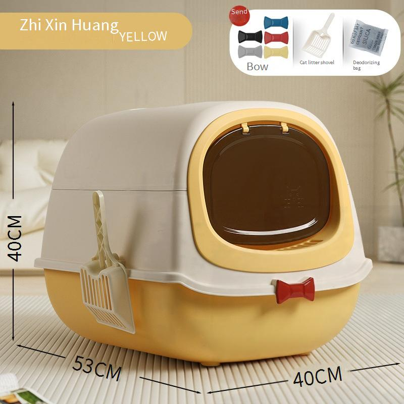 Pet Products Cat Litter Box Oversized Huge Set Ultraviolet Cat Litter Box Large And Small Cats Closed Smell Proof Cat Daily Necessities_voghion.com
